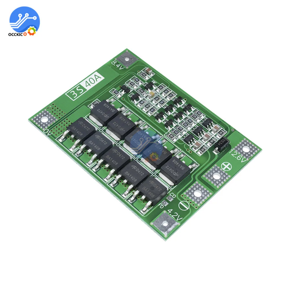 Защитная плата BMS 3S 40 А 11 1/12 6 в для литиевого аккумулятора 18650