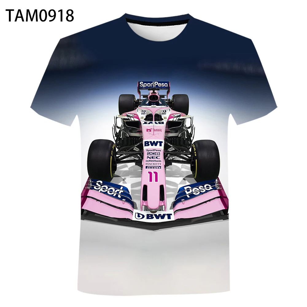 Футболка F1 с гоночным автомобилем Новинка лета 2021 3D печать мужская и женская