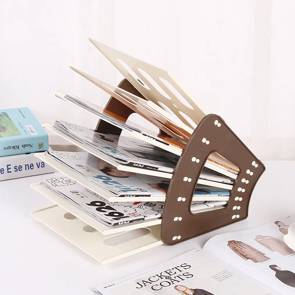 

Simple wrought desktop storage rack shelf file large magazine storage box office rack Stationery Organizer