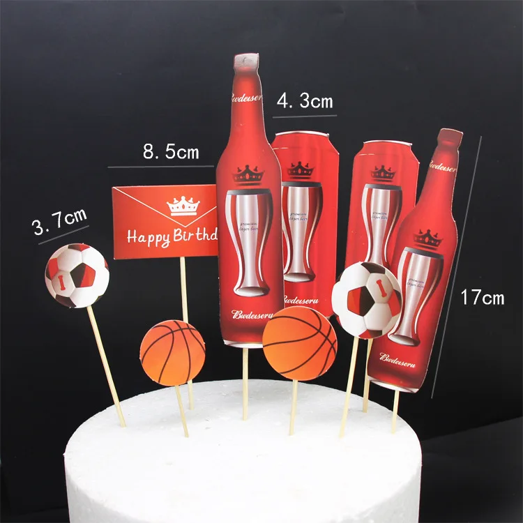 1 комплект новинка забавные топперы сделай сам для футбола баскетбола колы пива