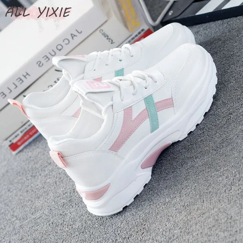 YIXIE/Новая женская обувь удобная повседневная спортивная дышащая белого цвета на