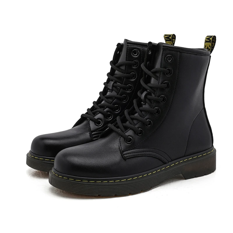 

Female Autumn Shoes Punk Martin Boots Leather Black Women's Ankle Boots 2021 Autumn Womens Shoes Motorcycle Boots Feminine Botas