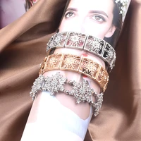 new christmas snowflake gold adjustable handmade beaded bracelet cuff bangles for women 2022 girl new year fashion gift
