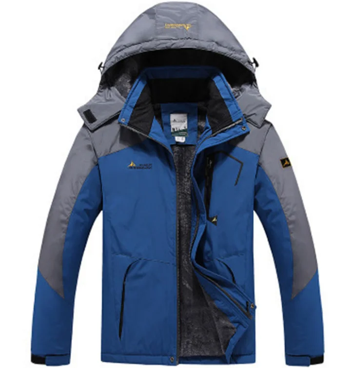 Женские, мужские, зимние, водонепроницаемые, рыбий капюшон, осень, весна, тепловые, теплые, плюс размер, для походов, Походов, Кемпинга, лыж, подъем, меховые куртки, пальто - Цвет: Jean blue Man