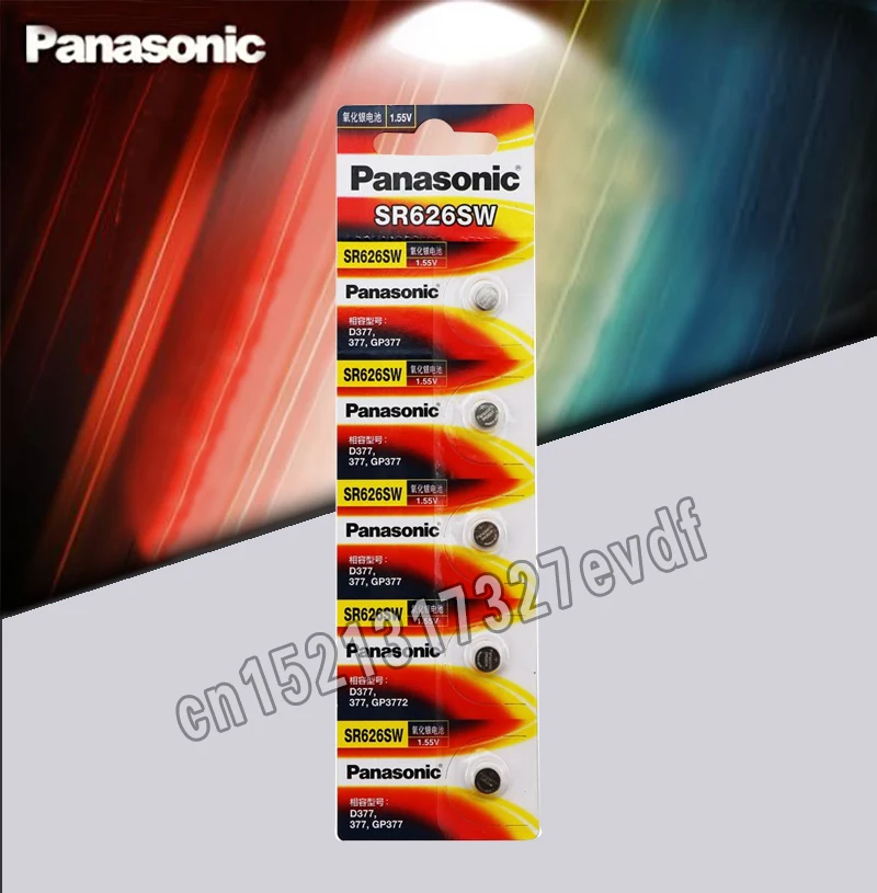 

5 шт. Panasonic оригинальный SR626SW кнопочный элемент батарея монетного типа для часов G4 377A 377 LR626 SR626SW SR66 LR66 Серебряный оксид ртути