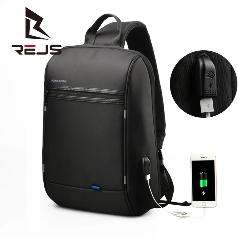 

REJS LANGT Large Capacity Men's Shoulder Bag Fit 13.3 Inch Laptop Backpack with Charging Business Waterproof Crossbody Bags SAC