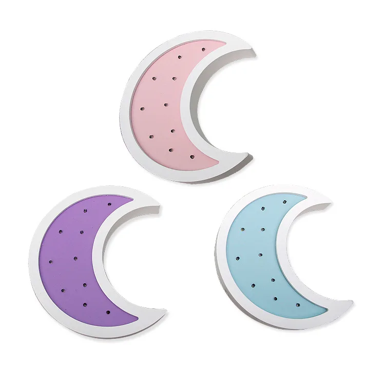 

Ins Explosion Style Nordic Style Room Decoration Wooden Night Light Switch Light Moon Shape Night Light Home Decoration