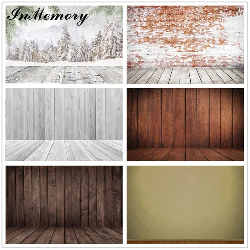 Фотофоны InMemory 60x40 с белой кирпичной стеной фоны для фотосъемки деревянным полом
