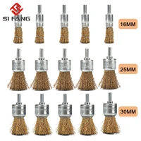 101625mm wire brush wheel cup brass steel wire brush set for power dremel rotary tools polishing buffer