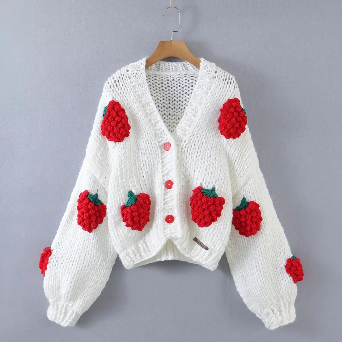 

Women's Sweater Coat Open Front Cardigan,Autumn New Fashion Casual Sweet 3D Flower/Fruit/Cloud Long Sleeve Cable Knit Sweater