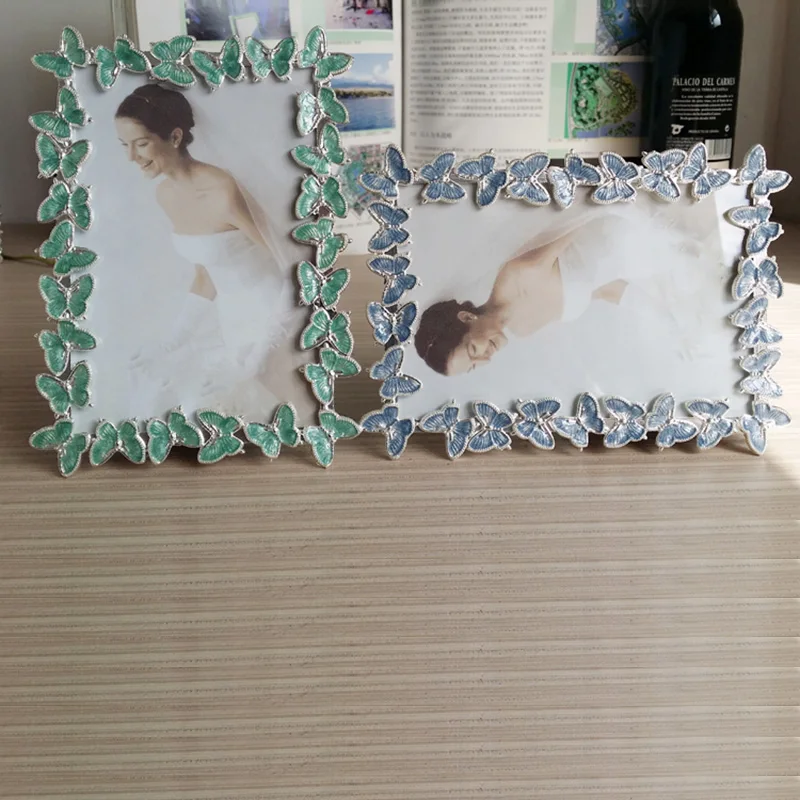 Фоторамка модная металлическая рамка в виде бабочки домашний декор рамки для