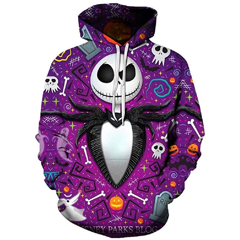 

2021 New Spring And Autumn Hot Sale Men's and Women's Hoodies 3D Cartoon Print Loose Fashion Skull Pullover Street Sports