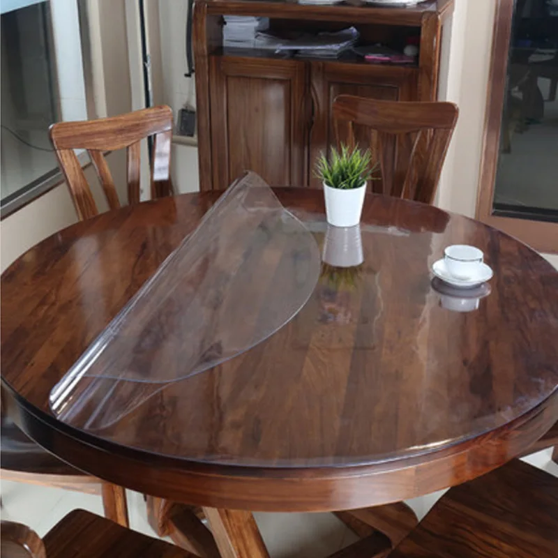 Прозрачная Круглая скатерть из ПВХ 2 мм водостойкая покрытие для круглого стола