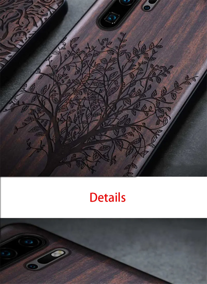 Для huawei P30 чехол Роскошный черное дерево чехол для huawei p30 Pro 3D резной деревянный силиконовый чехол для huawei P30 Pro