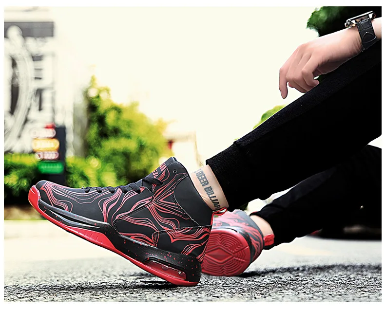 Jordan shoes high help couple night light basketball shoes shock-absorbing anti-slip wear-resistant combat boots sneakers