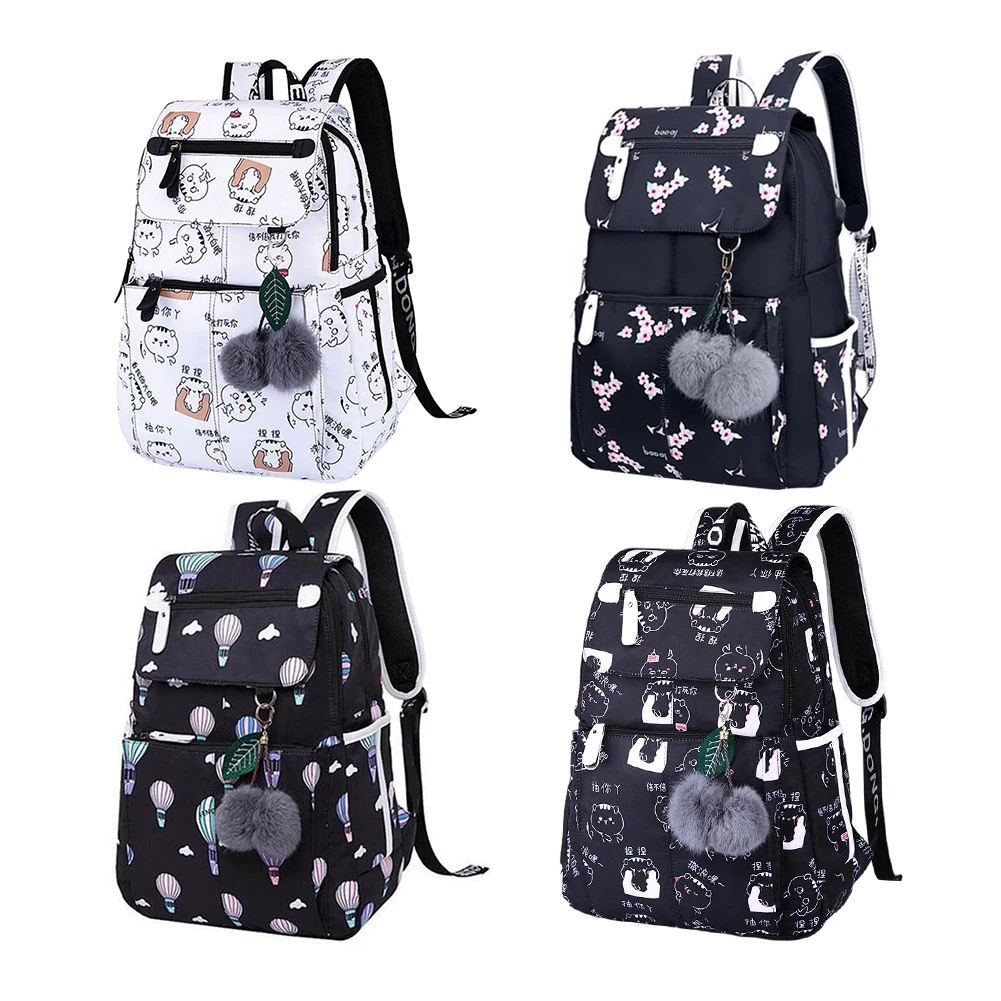 

Школьные ранцы для девочек, женский рюкзак для ноутбука с Usb-разъемом, Детские рюкзаки, школьный ранец с милым котом для девочек-подростков