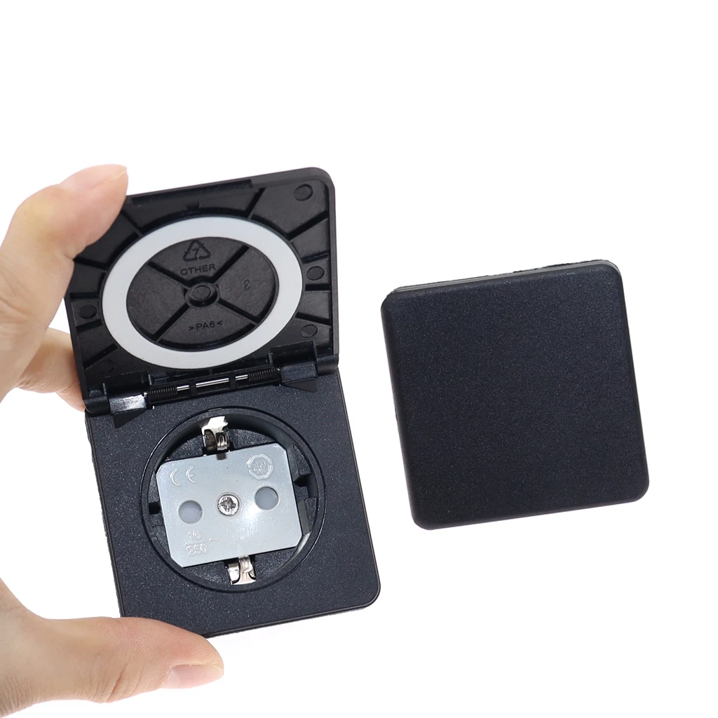 

KYMISON Черная водонепроницаемая розетка 250V 16A IP54