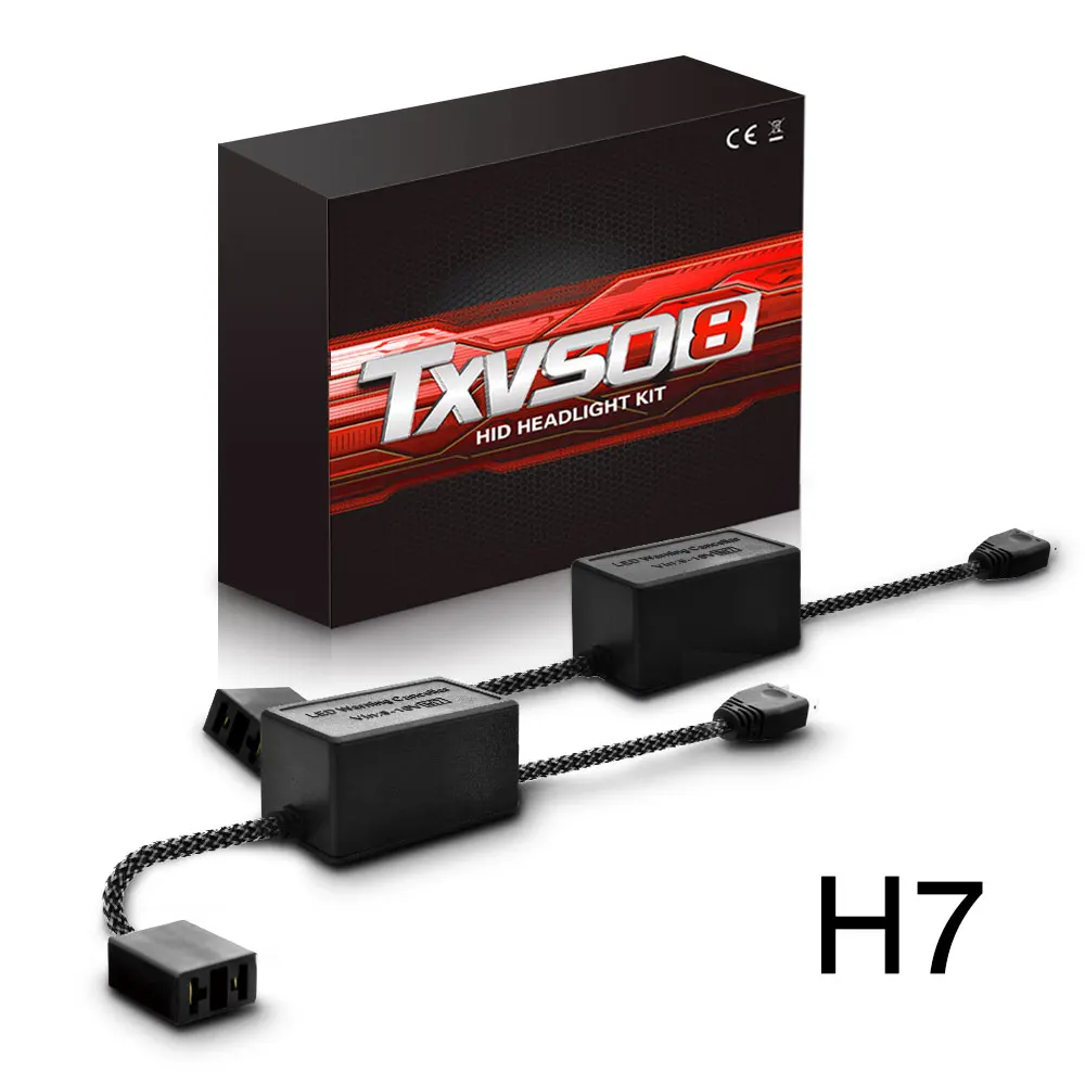 

H7 HID LED Headlight Conversion Kit Canbus Error Free Anti Flicker Resistor Canceller Decoder (2pcs)