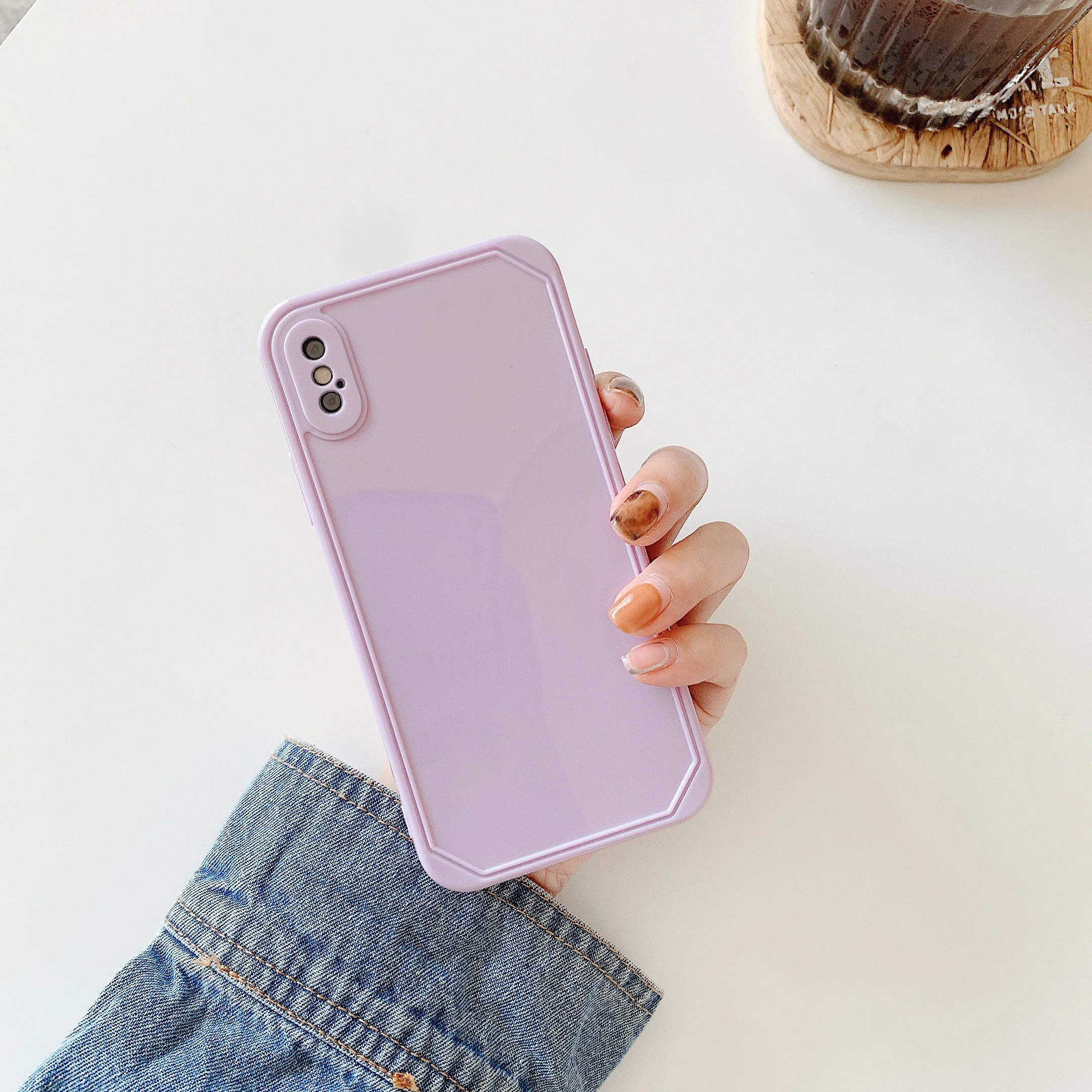 

Cute Candy Colors Phone Case For iPhone 11 12 Pro Max 12 Mini XS Max XR XS 7 8 Three-dimensional Square Frame Back Cover Coque