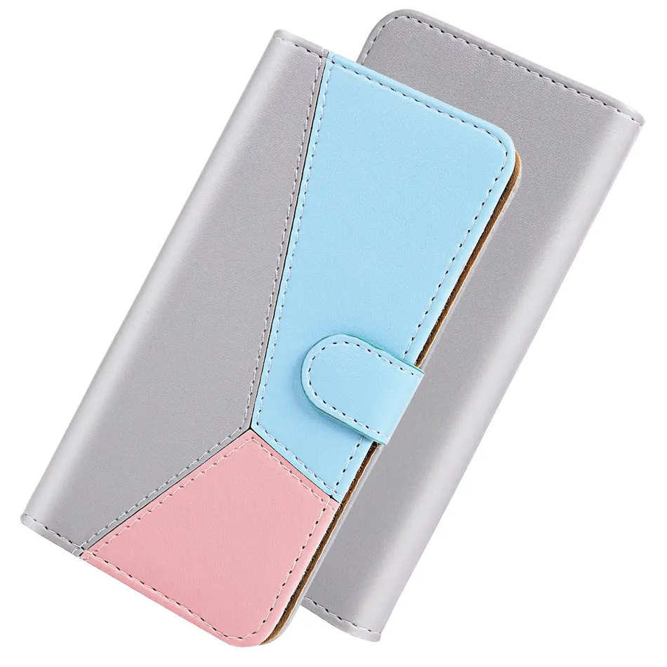 Флип-кейс для Motorola Moto G7 power E5 Play GO Plus контрастный цвет для LG Q Stylo 4 K40 K50 Q60 W10 чехол-кошелек с отделением для карт P29H