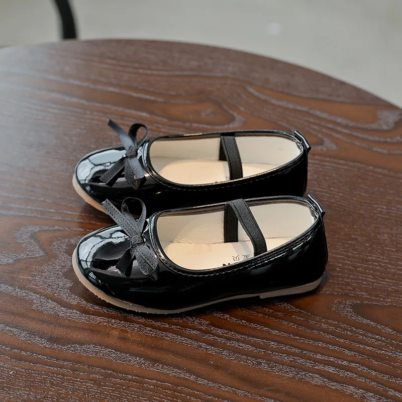 

New Spring Autumn Princess shoes children leather shoes bow Soft flat Comfortable Loafers Slip-On Kids Shoes All Sizes 21-36