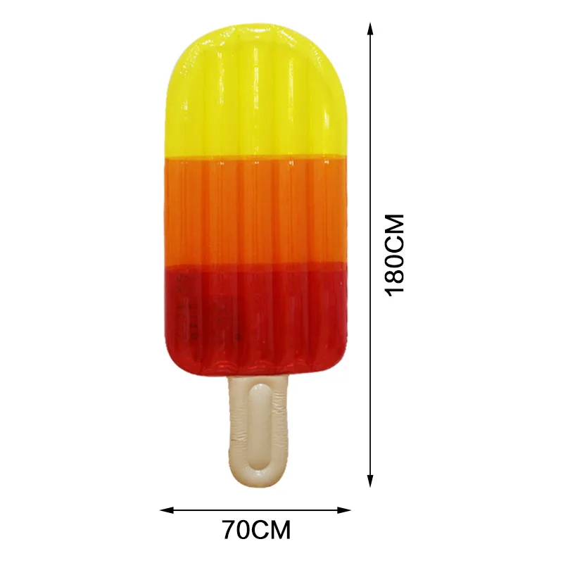 

180cm Giant Transparent Popsicle Rainbow Ice Cream Inflatable Boat Lie-on Pool Party Float Air Mattress Swimming Ring Toys boia