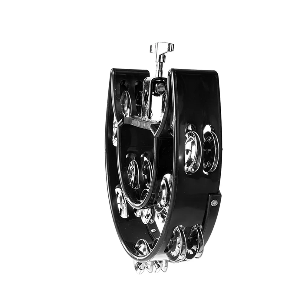 Тамбурин полулунный ударный барабан двухрядный пластиковый ручной тамбуриновый