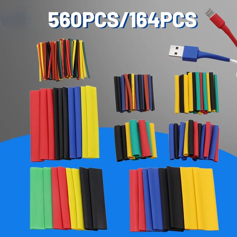

560PC Polyolefin Shrinking Assorted Heat Shrink Tube Wire Cable Insulated Sleeving Tubing Set Electrician heat shrinkable tube