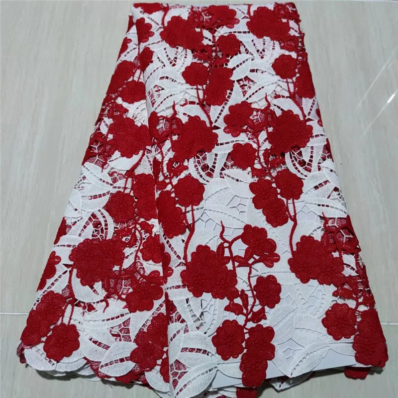 

double colour guipure lace fabric with stones 5yards african water soluble lace fabric for women dress YAYUE11212