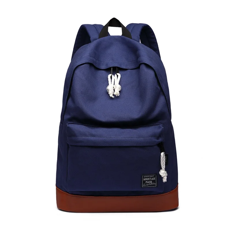 

High school student Backpack, men's and women's college waterproof backpack 15.6-inch computer bag Solid color canvas backpack