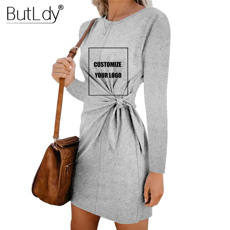 Женское платье с графическим принтом на заказ Осень зима 2019 женские платья вашим