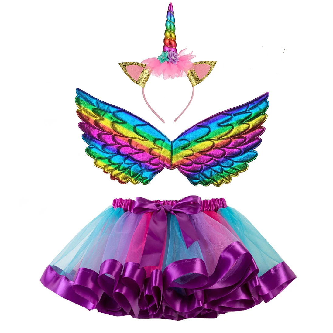 3pcs set 18 Модные детские комплекты одежды из 3 предметов, для Хеллоуина, карнавала, Рождества, платье принцессы костюмы для девочек Единорог нарядное платье год Детский костюм для вечеринок детская одежда - Цвет: 3pcs set 18
