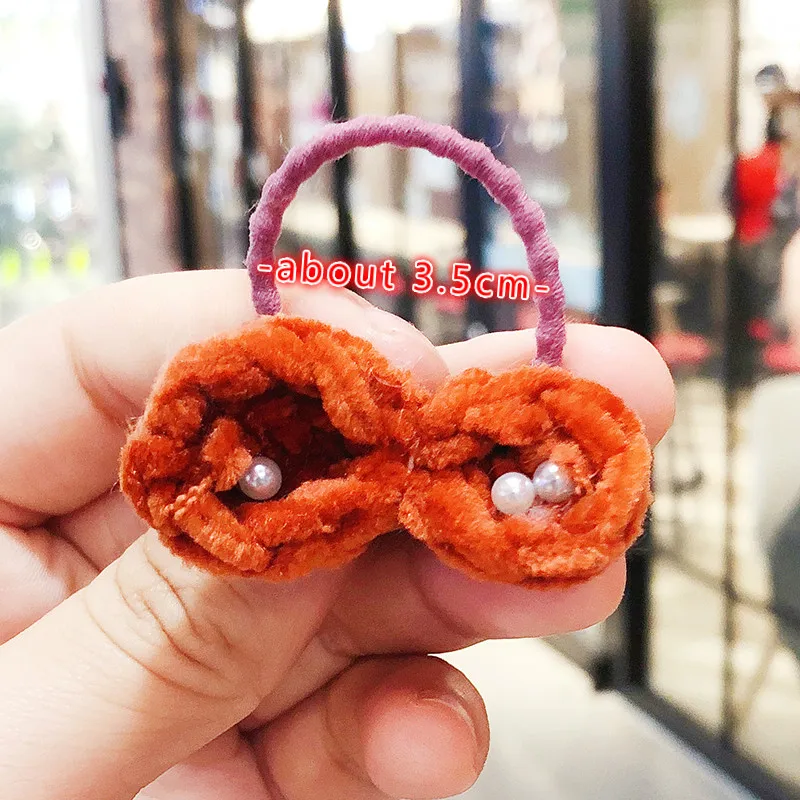 Новинка 2020 детские милые эластичные резинки для волос с бантом и жемчужинами