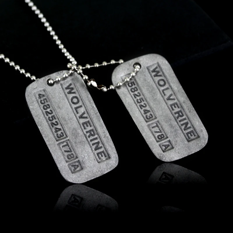 X-men Росомаха Логан матовый стальной двойной Dog Tag кулон ожерелье