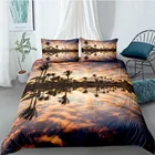 Комплект постельного белья с красивым пейзажем, пододеяльник с закатом, односпальное, Двухспальное, постельное белье для детей и взрослых, текстиль, 23 шт.