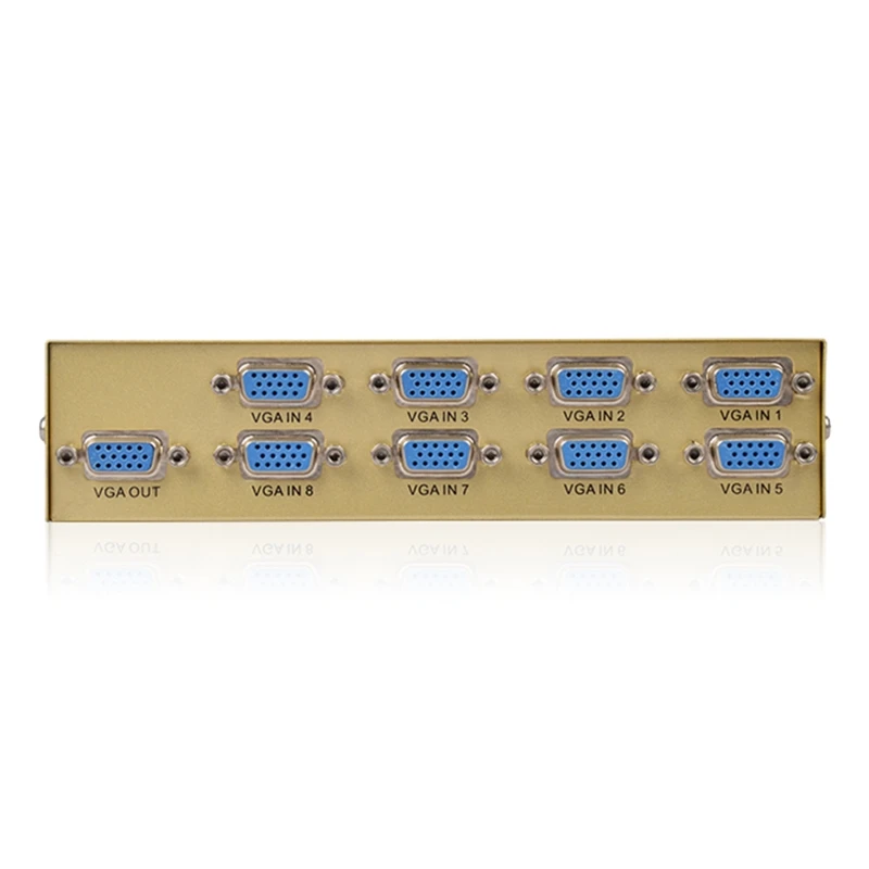 

Переключатель видеосигнала 8-портовый VGA 1920*1440 250 МГц 8 в 1 для ПК H054