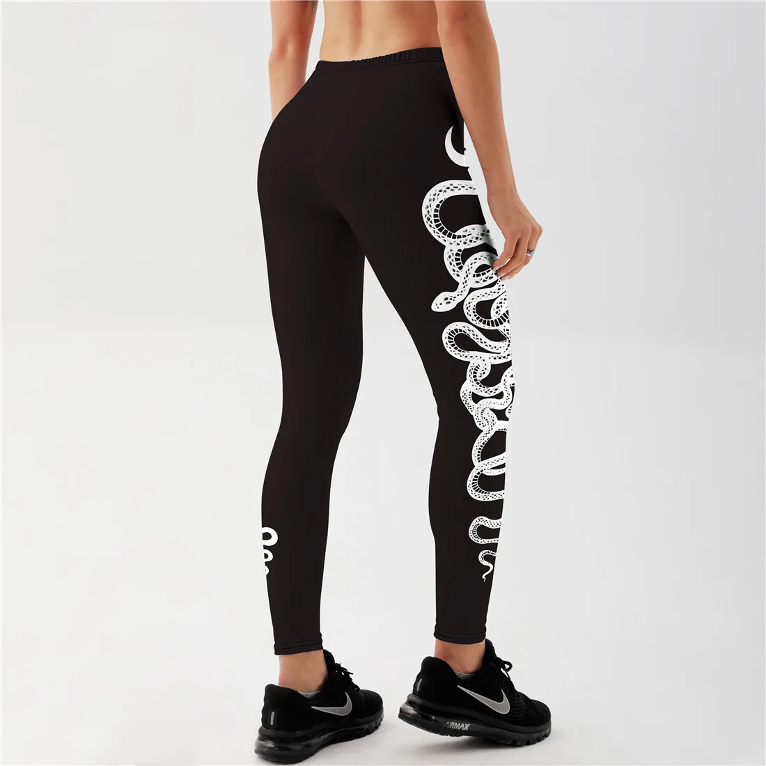 Qickitout Sexy Women's Black Leggings Print Animal Snake Push Up Fitness Legging Slim workout Legging nike leggings