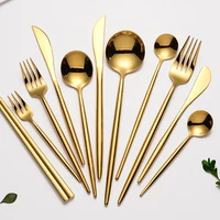 tableware golden spoon 1810 stainless steel cutlery set mirror gold spoon forks knives spoons set golden dinnerware set glossy