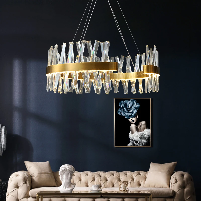 Современная хрустальная подвесная люстра металлический светодиодный