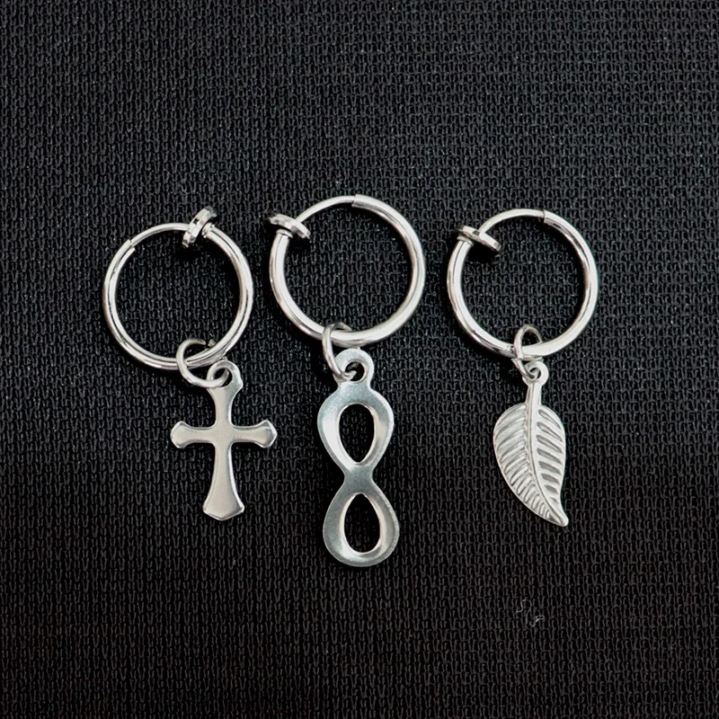 Серьги кольца мужские из нержавеющей стали небольшие милые ювелирные украшения