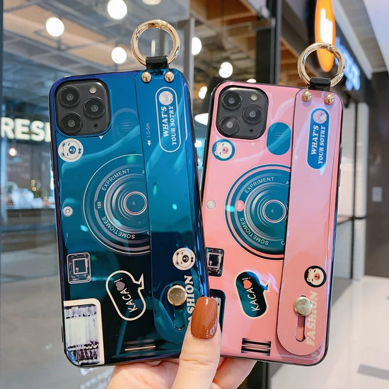 Роскошный ремешок для камеры Blu-Ray TPU чехол телефона iPhone 11 Pro X S MAX s 8 7 6 6s Plus задняя