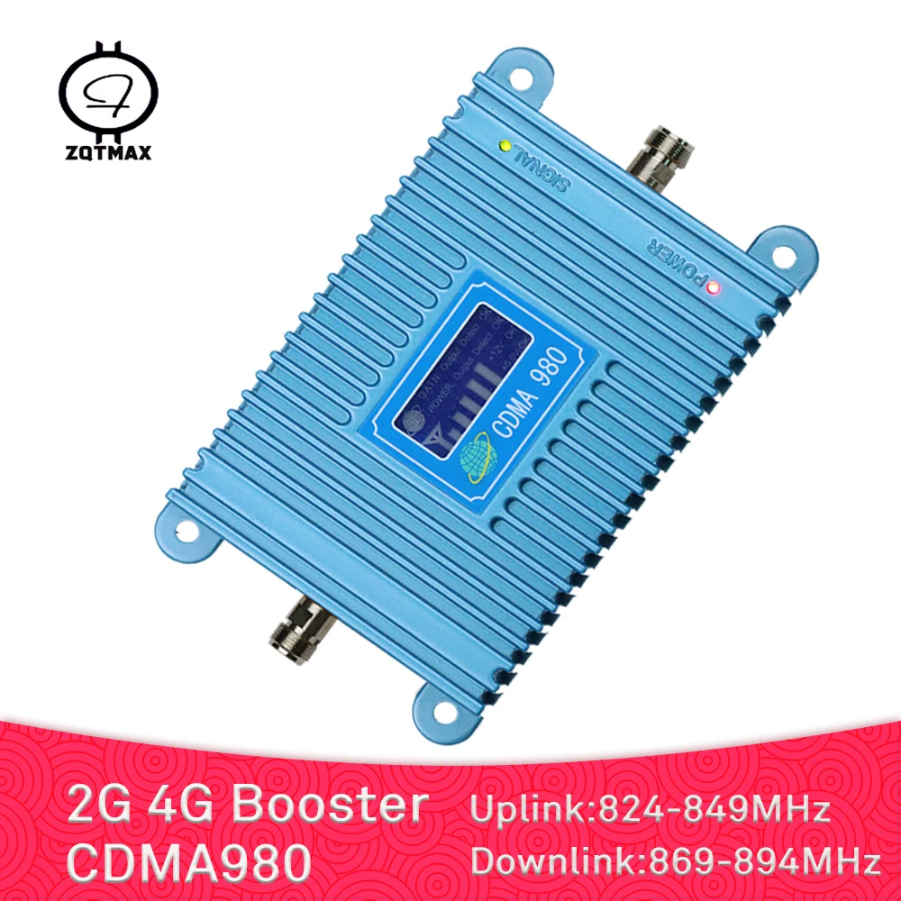 Усилитель мобильного сигнала ZQTMAX 70 дБ 2G 4G lte сотового 850 МГц ретранслятор gsm для