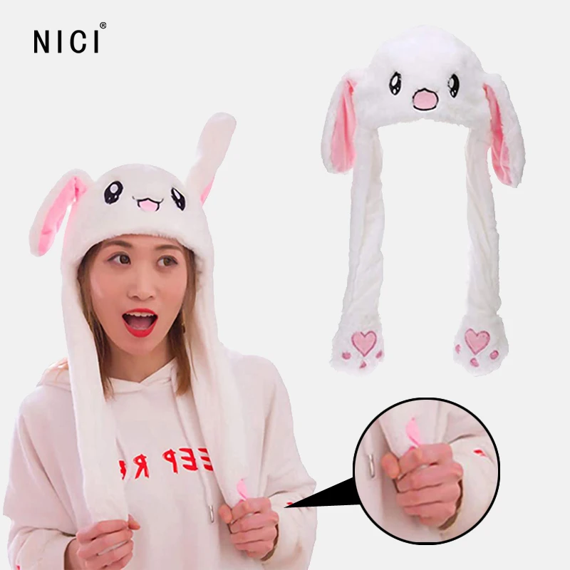 

2021 new rabbit hat ears female can move cute cartoon rabbit ears hat gift suitable for boys and girls/children/women