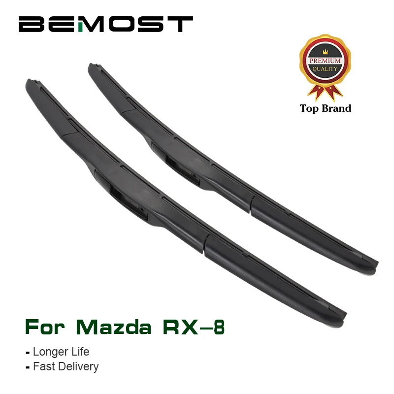 

BEMOST Car Wiper Blades Natural Rubber For Mazda RX-8 2003 2004 2005 2006 2007 2008 2009 2010 2011 2012 2013 Fit U Hook Arm
