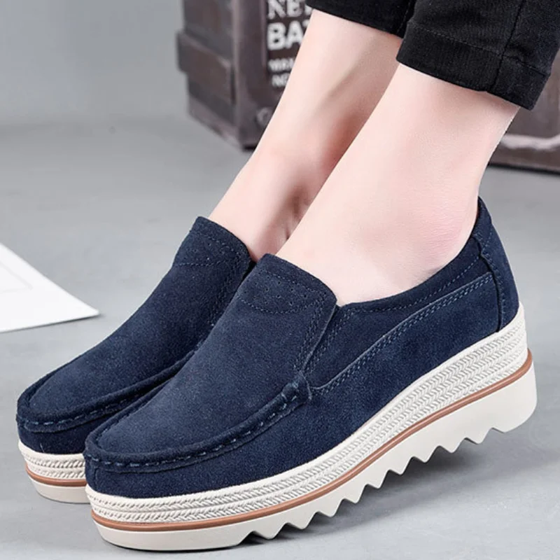 

Женские кроссовки на платформе, Вулканизированная подошва, повседневная обувь, массивные, легкие Мокасины, эспадрильи, плоская подошва, дыш...