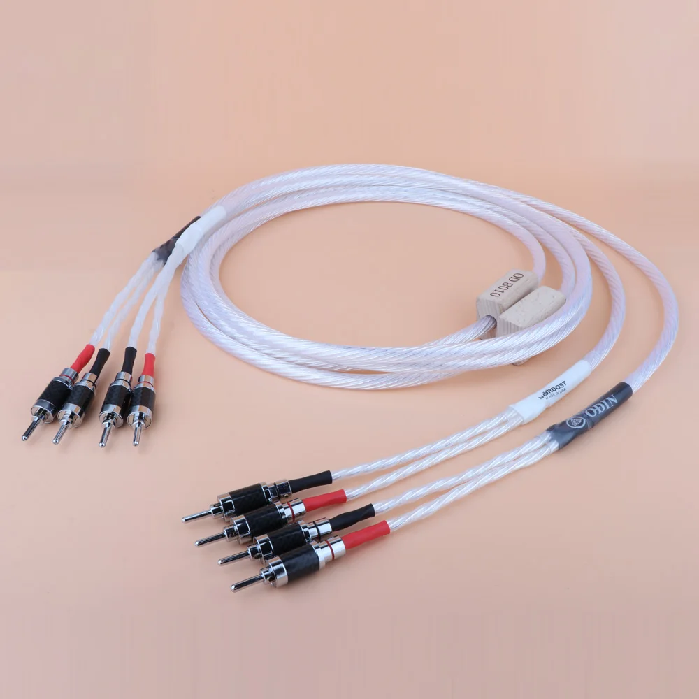 Пара yter Nordost Odin 7n посеребренный аудиокабель для динамика hifi провод громкоговорителя с углеродным волокном разъем типа банан