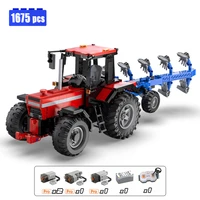cada master 117 rc farm tractor technical building block moc farmer machinery multi function vehicle car bricks toys for boys