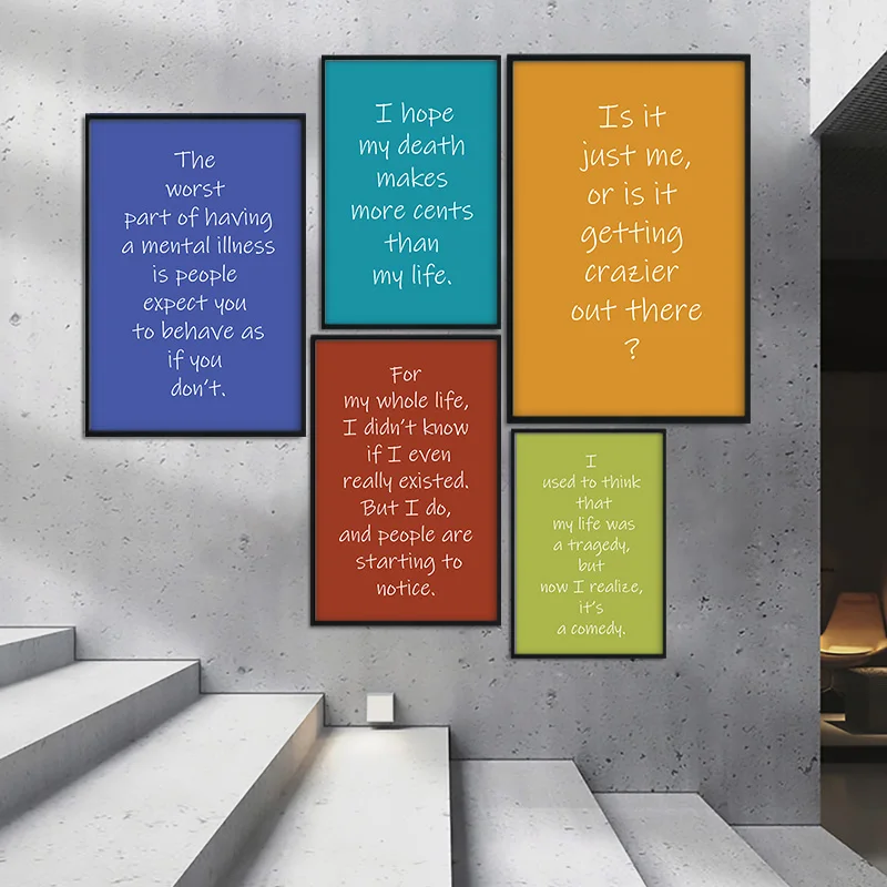 2019 кино Джокер вдохновляющие цитаты комиксы Картина на холсте постеры и принты