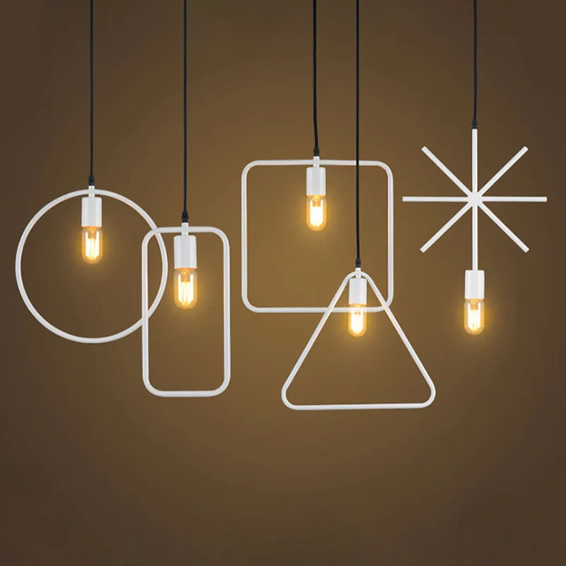 Винтаж кованого железа светодиодный подвесной светильник E27 ретро