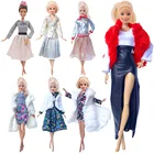 Барби одежда пальто разноцветные с длинным рукавом мягкое меховое платье зимние костюмы повседневная одежда Одежда для Барби аксессуары для кукол игрушки DIY